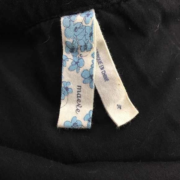 Maeve Anthropologie Ruffle Dress 4 KeyholeBlack - Picture 6 of 6